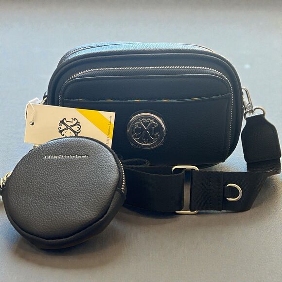 CXL by Christian Lacroix Black Crossbody Bag with Coin Pouch Adjustable Strap - Picture 1 of 3